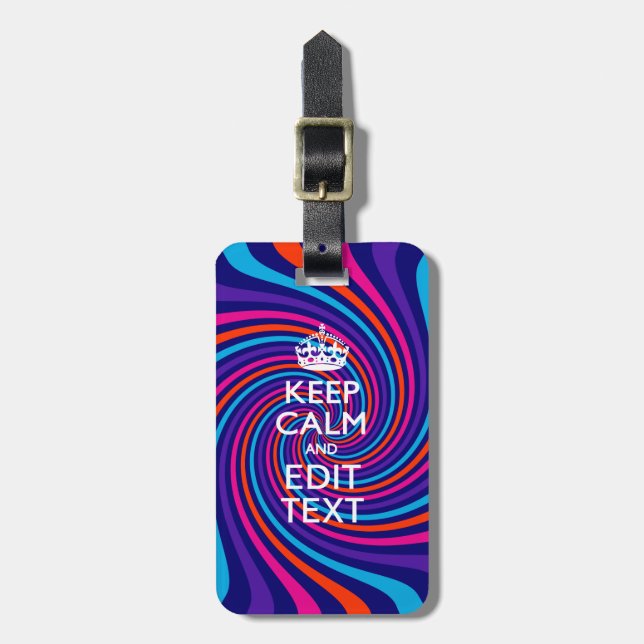 Ruhiges und Behalten Sprichwort auf mehrfarbigem S Gepäckanhänger (Vorderseite vertikal)