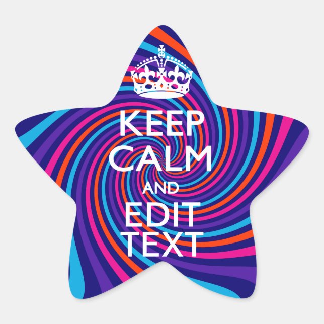 Ruhiges und Behalten Sprichwort auf mehrfarbigem S Stern-Aufkleber (Vorderseite)