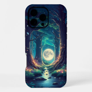 Ruhiges Wald- und Mond-Design iPhone 16 Pro Max Hülle