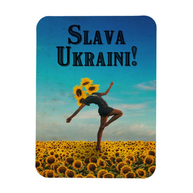 Ruhm an die Ukraine! Slava Ukraini! Magnet (Vertikal)