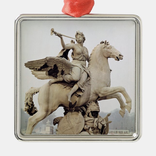 Ruhm, der Pegasus 1699-1702 reitet Silbernes Ornament (Vorne)
