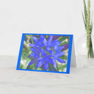 Ruhm der schneefluoreszierenden blauen Grußkarte Karte