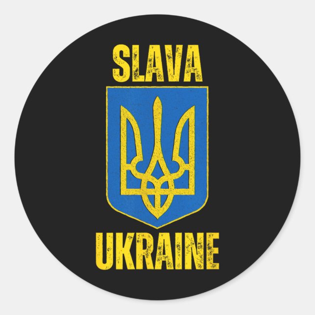 Ruhm der Ukraine 1  Runder Aufkleber (Vorderseite)
