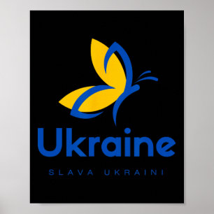 Ruhm der Ukraine Schmetterling Ukrainische Flagge Poster