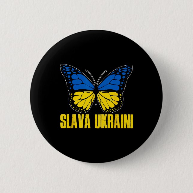 Ruhm der Ukraine Unterstützen Sie die Ukraine Retr Button (Vorderseite)