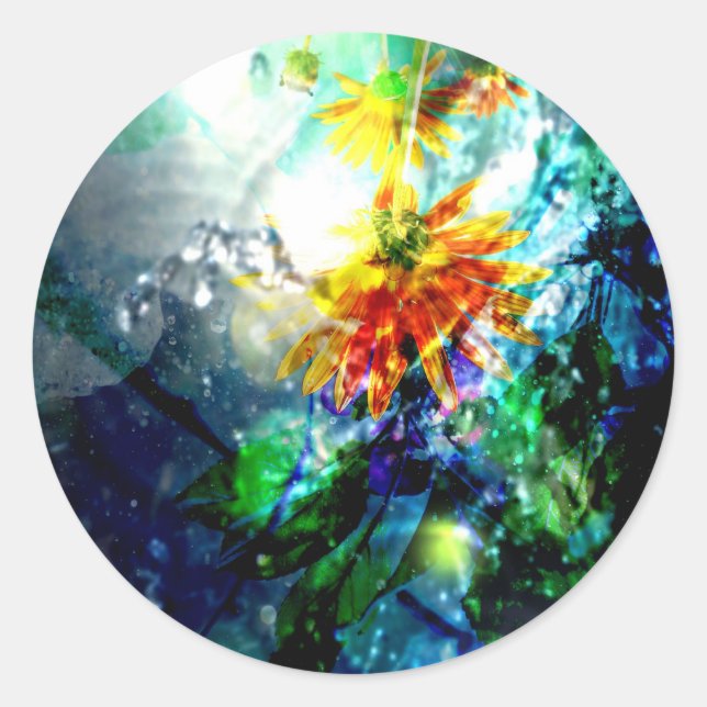 Ruhm fällt runder aufkleber (Vorderseite)