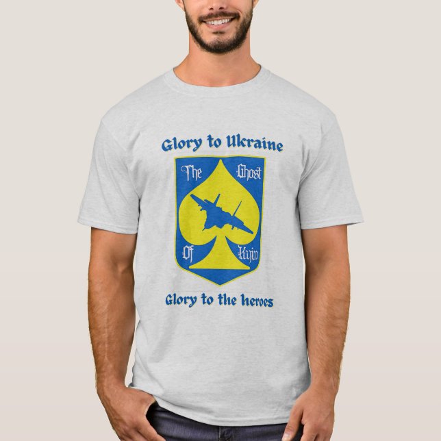 Ruhm für die Helden Ukraine kämpfen Ass T-Shirt (Vorderseite)