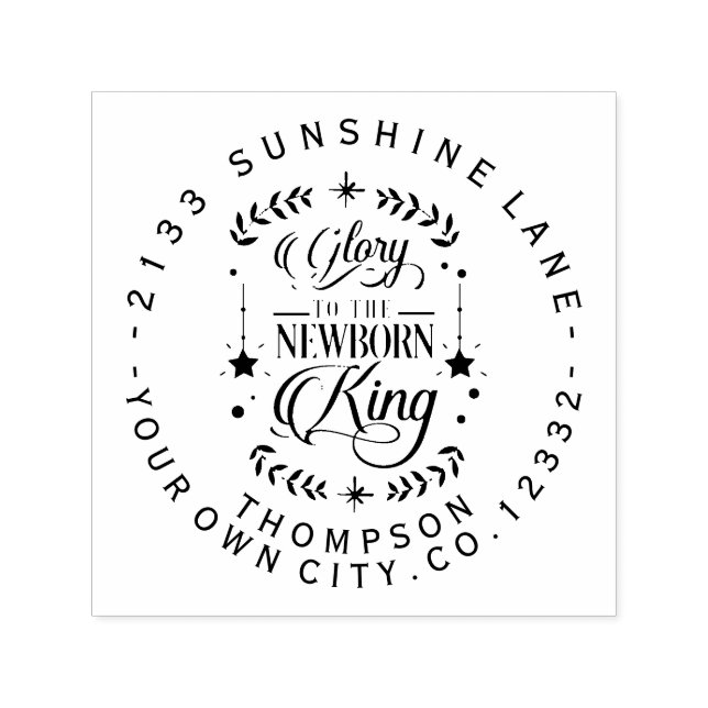 Ruhm für die neue Geborene King Typografy-Monogram Permastempel (Design)