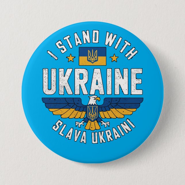 Ruhm für die Ukraine Adler Symbol für die Freiheit Button (Vorderseite)