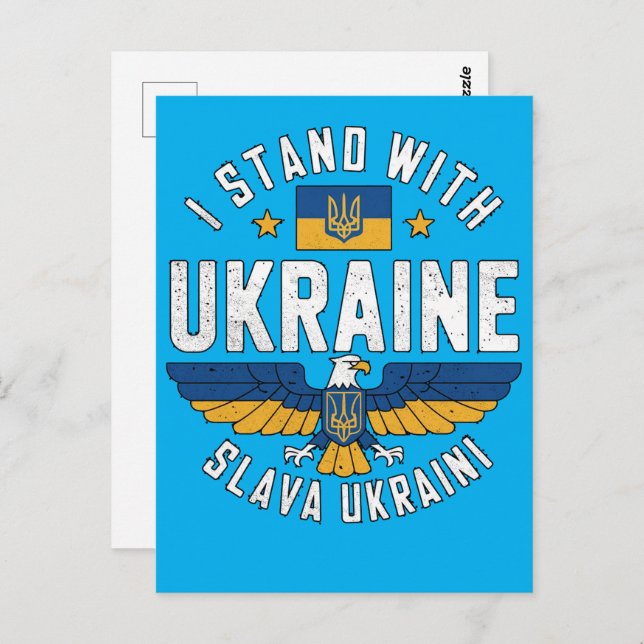 Ruhm für die Ukraine Adler Symbol für die Freiheit Postkarte (Vorne/Hinten)