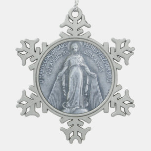 Ruhm für die wundersame Medaille Schneeflocken Zinn-Ornament