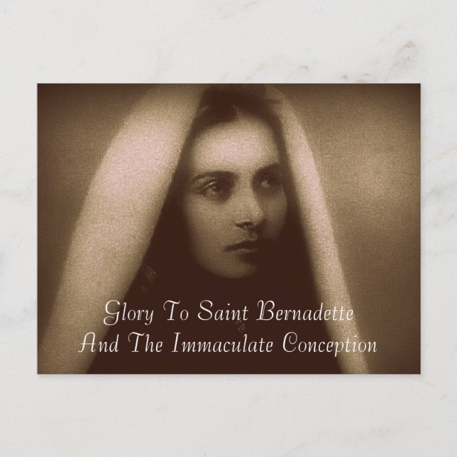 Ruhm für Saint Bernadette Postkarte (Vorderseite)