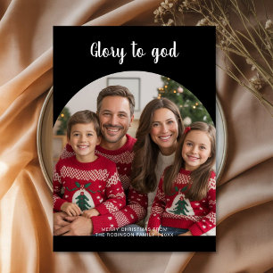 Ruhm Gottes Weihnachtsfamilienfoto Urlaubskarte Feiertagskarte