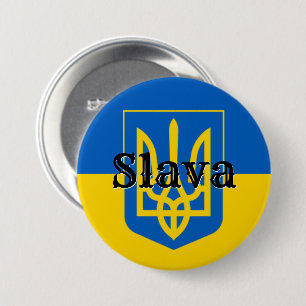 Ruhm ukrainischer Dreizack Button