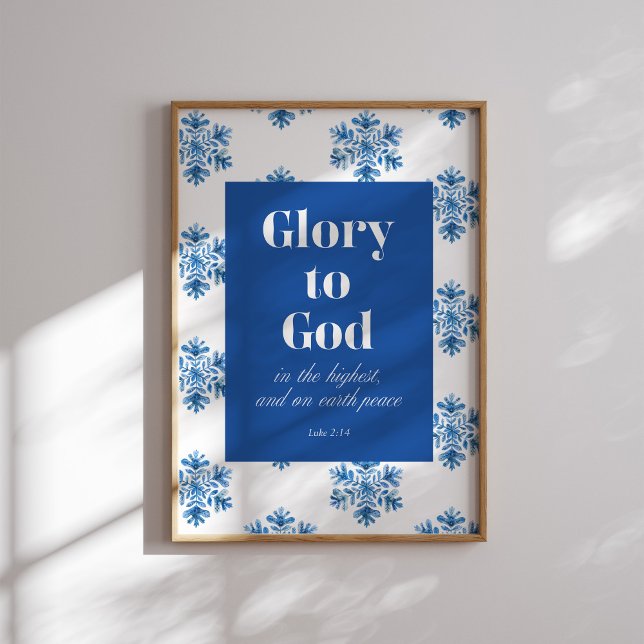 Ruhm zu Gott Blue Snowflake Weihnachtsgebäck Poster (Von Creator hochgeladen)