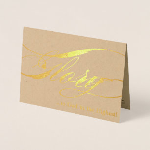 Ruhm zu Gott Gold Foil Weihnachtsgrußkarte Folienkarte