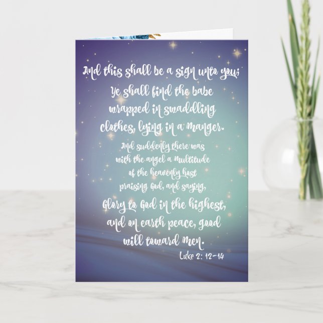 Ruhm zu Gott Luke Bible Verses Weihnachten Karte (Vorderseite)