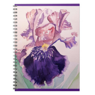 Ruhmreiche Lila-Iris-Aquarell-Malblock Notizblock