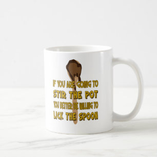 Rühren Sie den Topf lecken die Löffel-Tasse Kaffeetasse