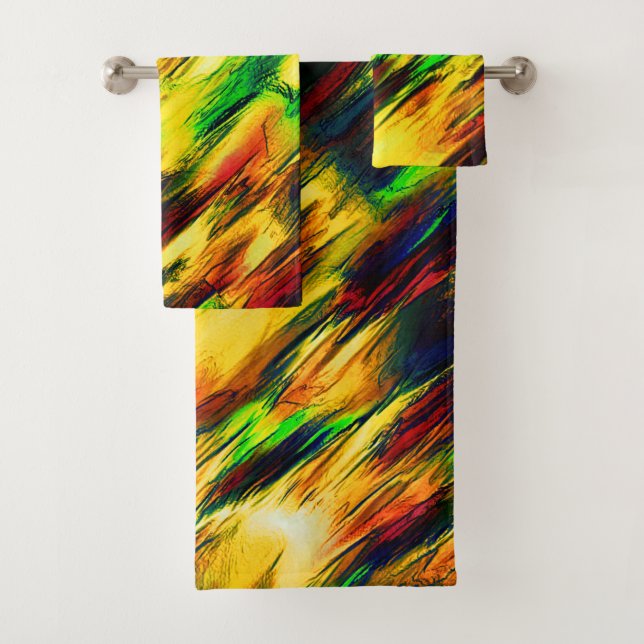 Rührt von rot bis gelb, ein wenig grün badhandtuch set (Insitu)
