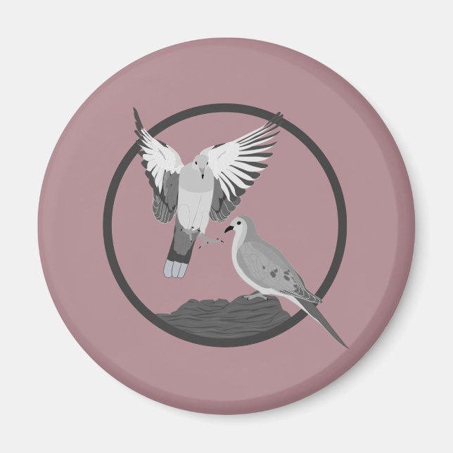 Ruhrtauben - Wildlife Circle Series Magnet (Vorne)