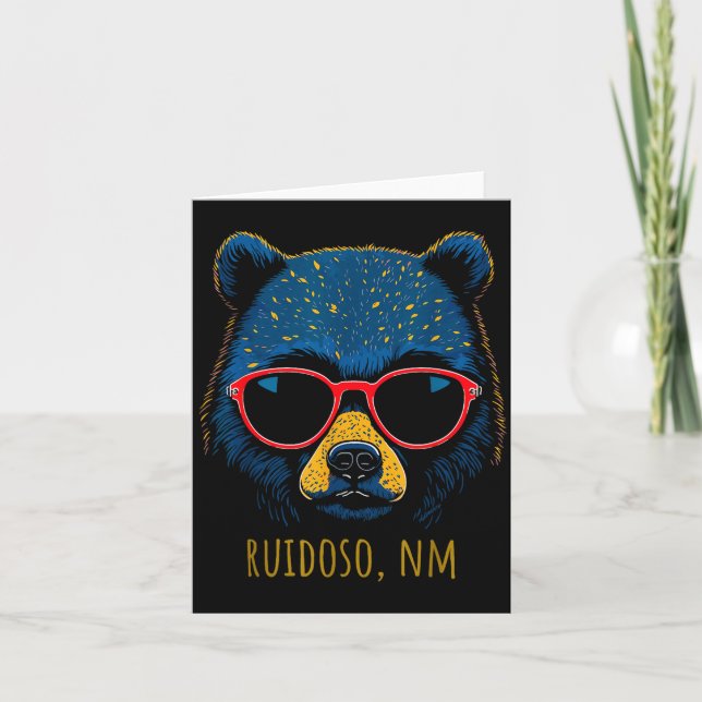 Ruidoso New Mexico Bear Wearing Sungles Design  Karte (Vorderseite)
