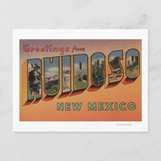 Ruidoso, New Mexico - Große Briefmarkenszenen Postkarte (Vorderseite)