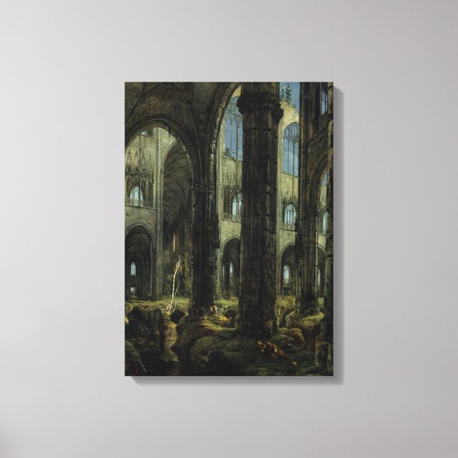 Ruinen der gotischen Kirche (von Carl Blechen) Leinwanddruck (Vorderseite)