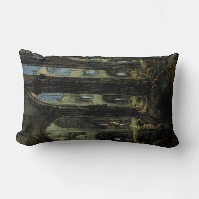 Ruinen der gotischen Kirche (von Carl Blechen) Lendenkissen (Vorderseite)