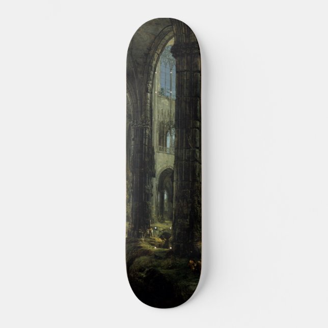 Ruinen der gotischen Kirche (von Carl Blechen) Skateboard (Vorderseite)