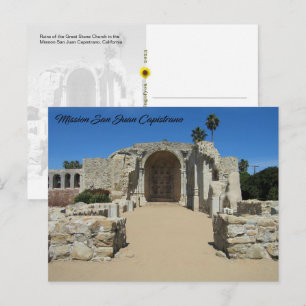 Ruinen der Great Stone Church, CA - Postkarte