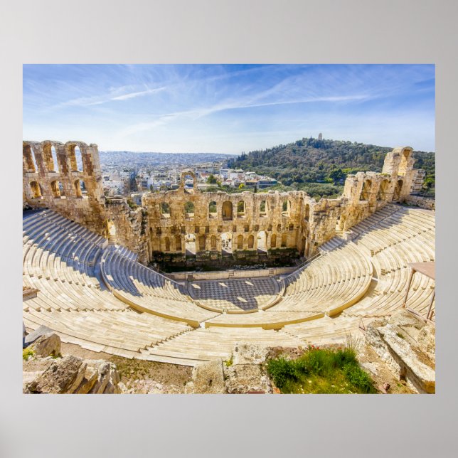 Ruinen des alten Theaters Herodion Atticus Poster (Vorne)
