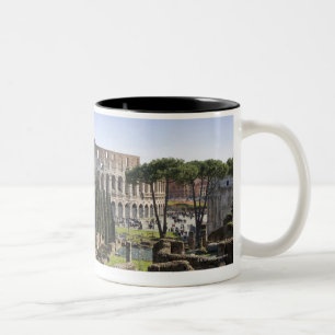 Ruinen des römischen Colosseum von IL Palatino, Zweifarbige Tasse