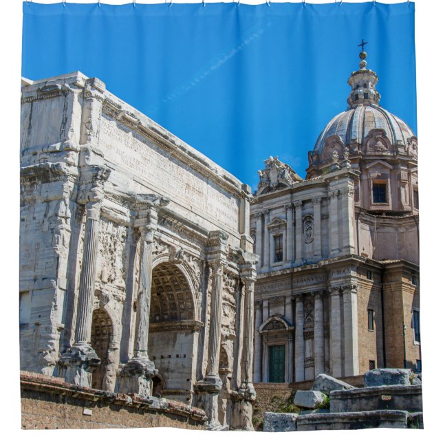 Ruinen des Römischen Forums in Rom, Italien Duschvorhang (Vorderseite)