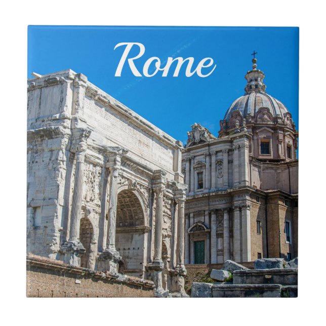 Ruinen des Römischen Forums in Rom, Italien Fliese (Vorderseite)