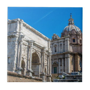 Ruinen des Römischen Forums in Rom, Italien Fliese