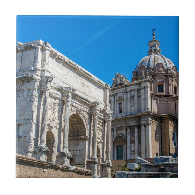 Ruinen des Römischen Forums in Rom, Italien Fliese (Vorderseite)