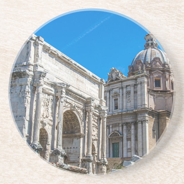 Ruinen des Römischen Forums in Rom, Italien Getränkeuntersetzer (Vorne)