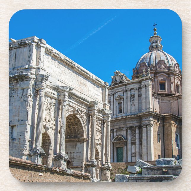 Ruinen des Römischen Forums in Rom, Italien Getränkeuntersetzer (Vorderseite)