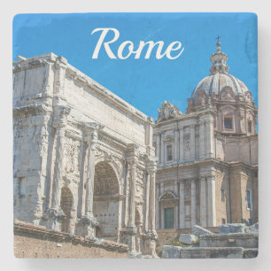 Ruinen des Römischen Forums in Rom, Italien Steinuntersetzer