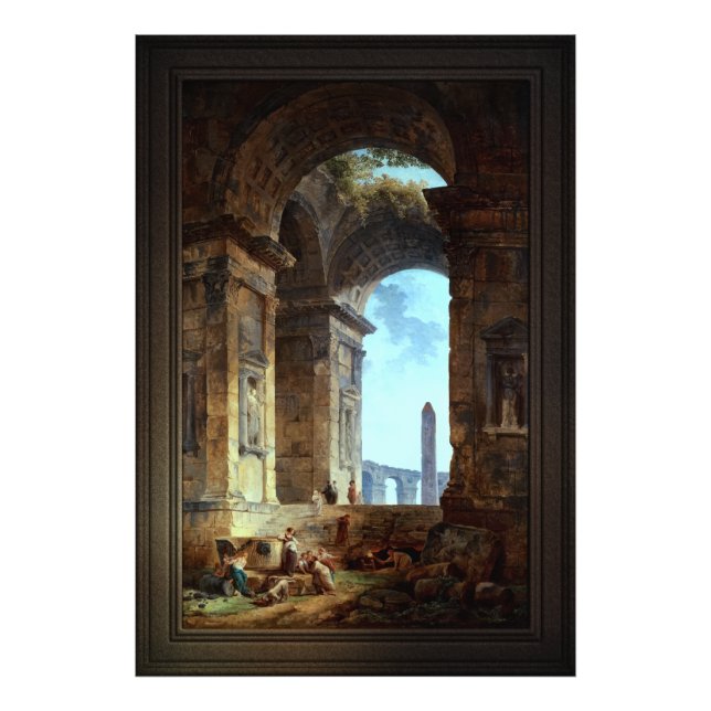 Ruinen mit Obelisk in der Ferne Fotodruck (Vorne)