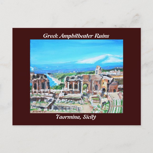 Ruinen Postkarte des griechischen Amphitheaters (Vorderseite)