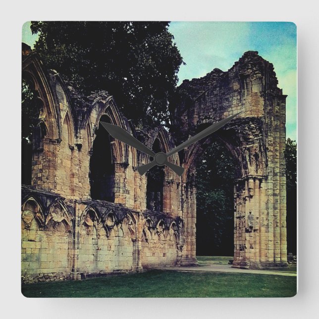 Ruinen Quadratische Wanduhr (Vorderseite)