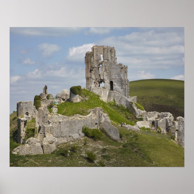 Ruinen von Corfe Castle, in der Nähe von Wareham,  Poster (Vorne)