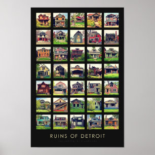 Ruinen von Detroit Poster - Verschwundene Zuhause