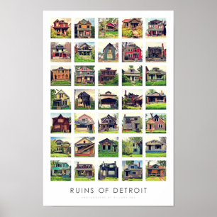 Ruinen von Detroit Poster - Verschwundene Zuhause