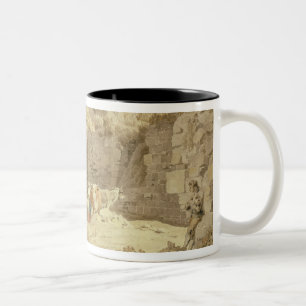 Ruinen von Pevensey Schloss (w/c auf Papier) Zweifarbige Tasse
