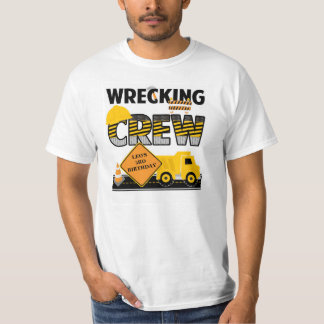 Ruinieren des Crew-Shirts, Bau-Arbeitsbereich, T-Shirt