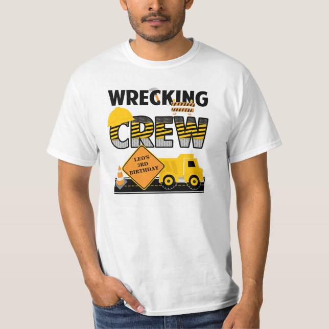 Ruinieren des Crew-Shirts, Bau-Arbeitsbereich, T-Shirt (Vorderseite)