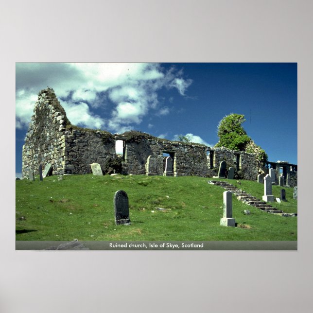 Ruinierte Kirche, Insel Skye, Schottland Poster (Vorne)